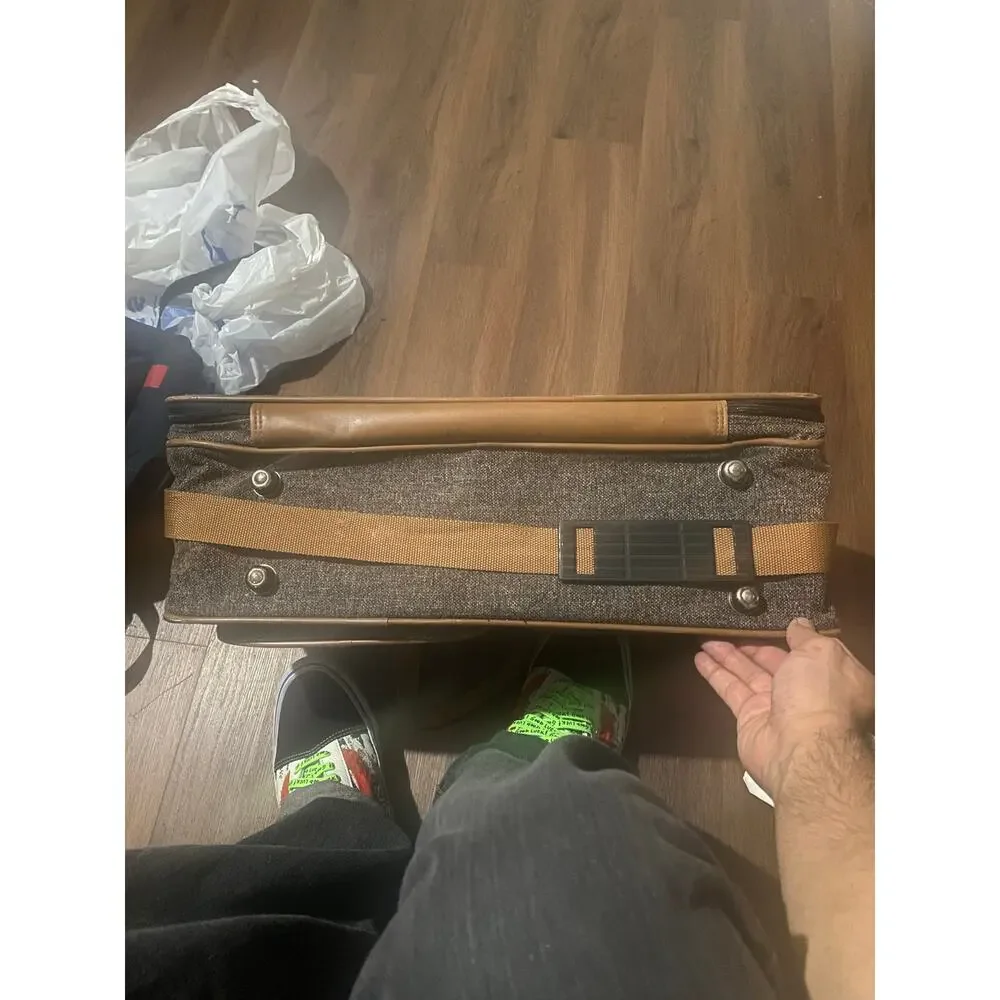 Vintage Lancaster Tweed and Leather Tote Bag